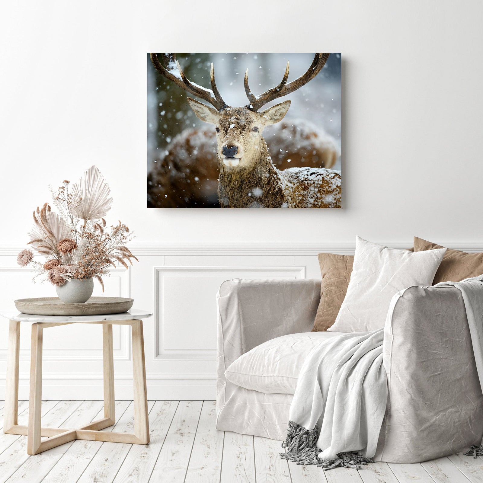 Winter Deer | Diamond Painting Displayed as Home Decor