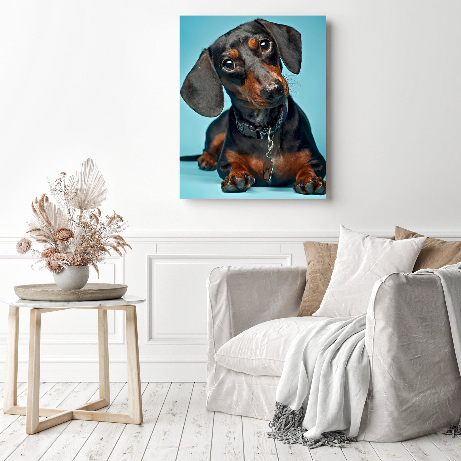 Dachshund portrait | Diamond Painting Displayed as Home Decor