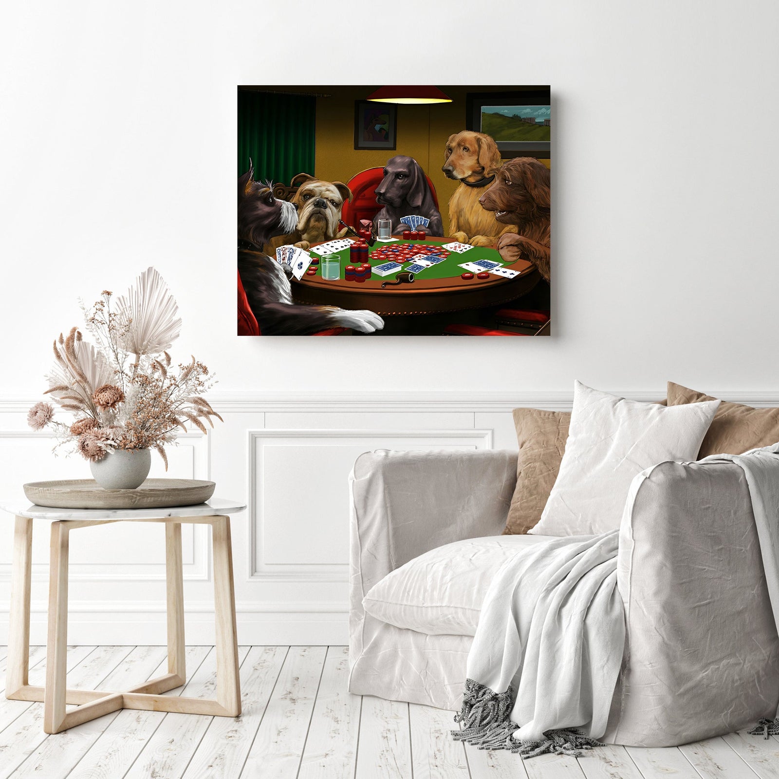 Dogs Poker Night | Diamond Painting Displayed as Home Decor