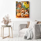 Farm Dogs | Diamond Painting Displayed as Home Decor