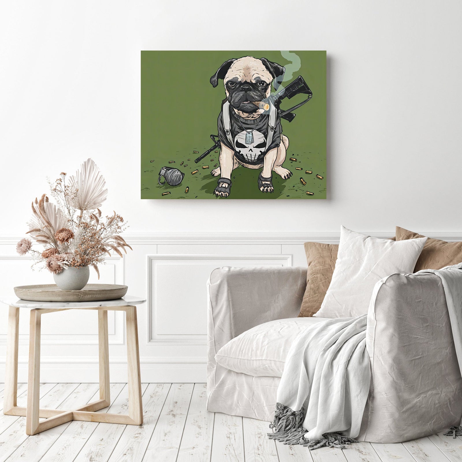 Funny Pug | Diamond Painting Displayed as Home Decor