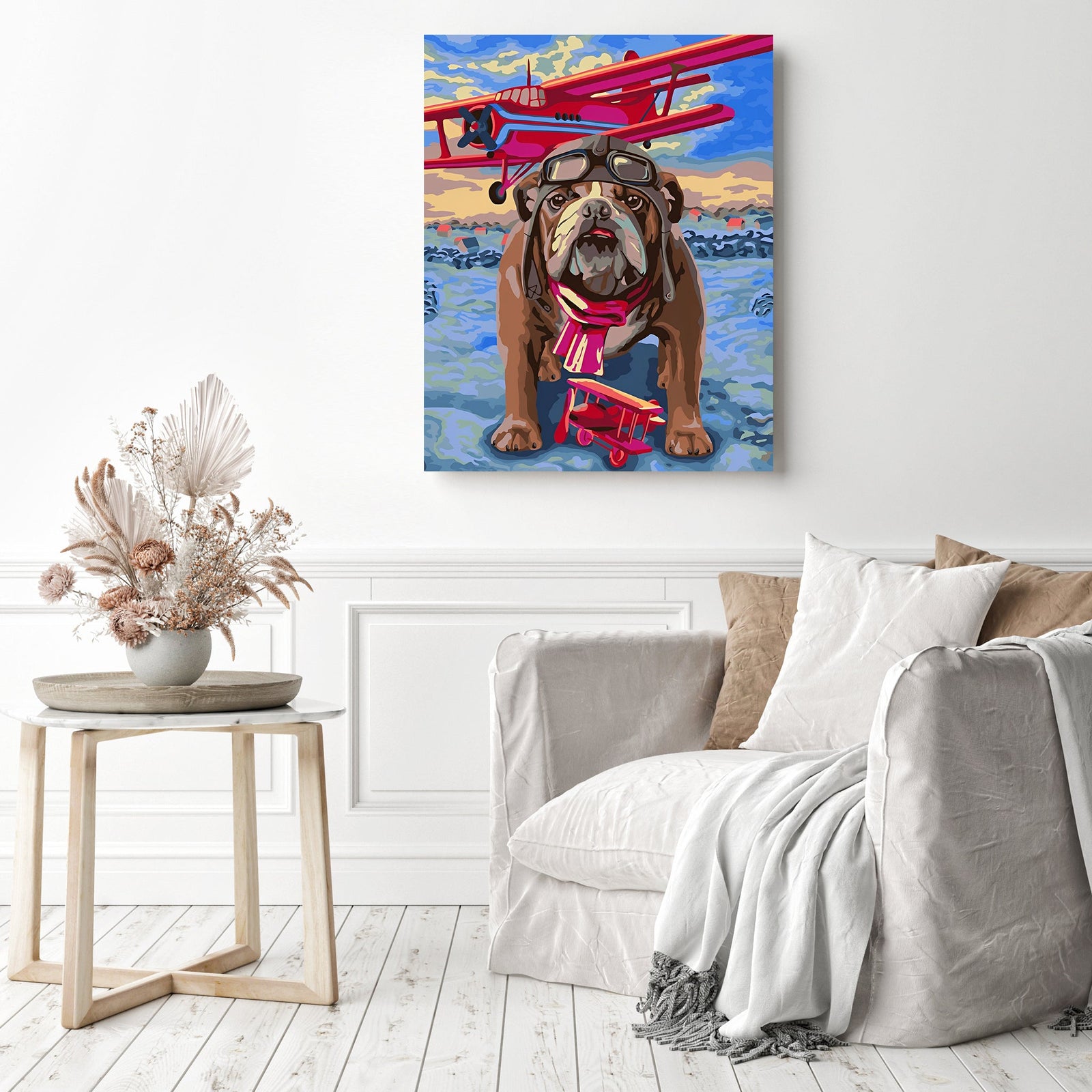 Pilot Dog | Diamond Painting Displayed as Home Decor