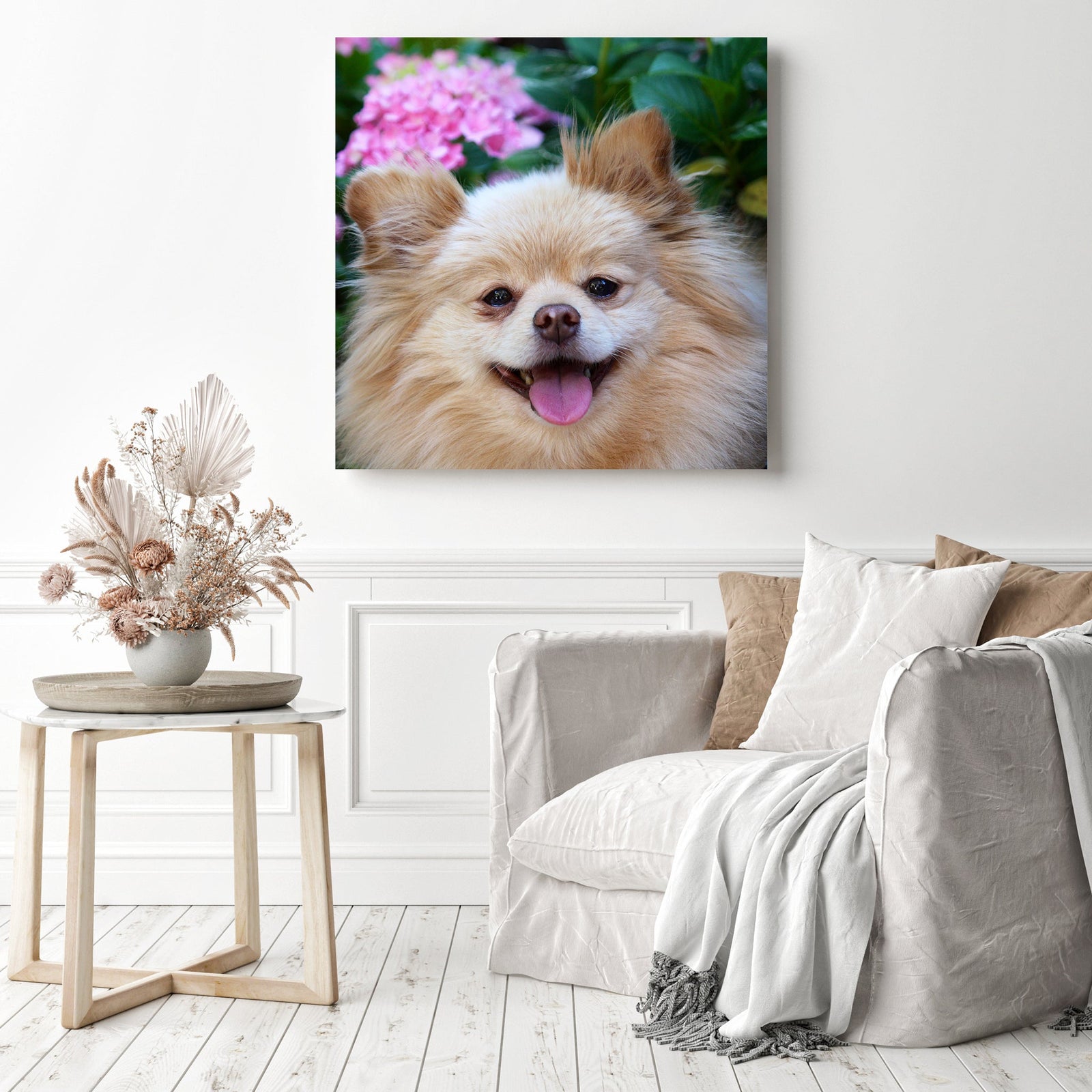 Pomeranian Dog | Diamond Painting Displayed as Home Decor