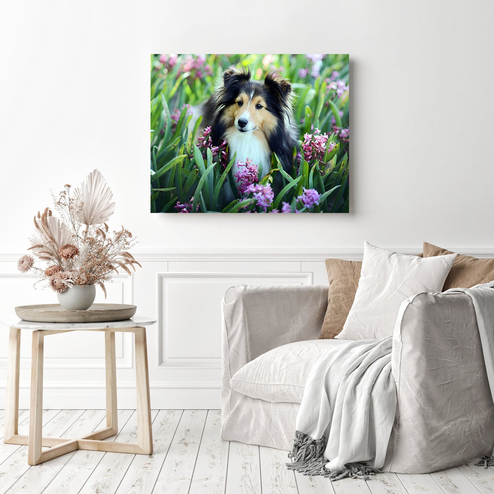 Sheepdog | Diamond Painting Displayed as Home Decor