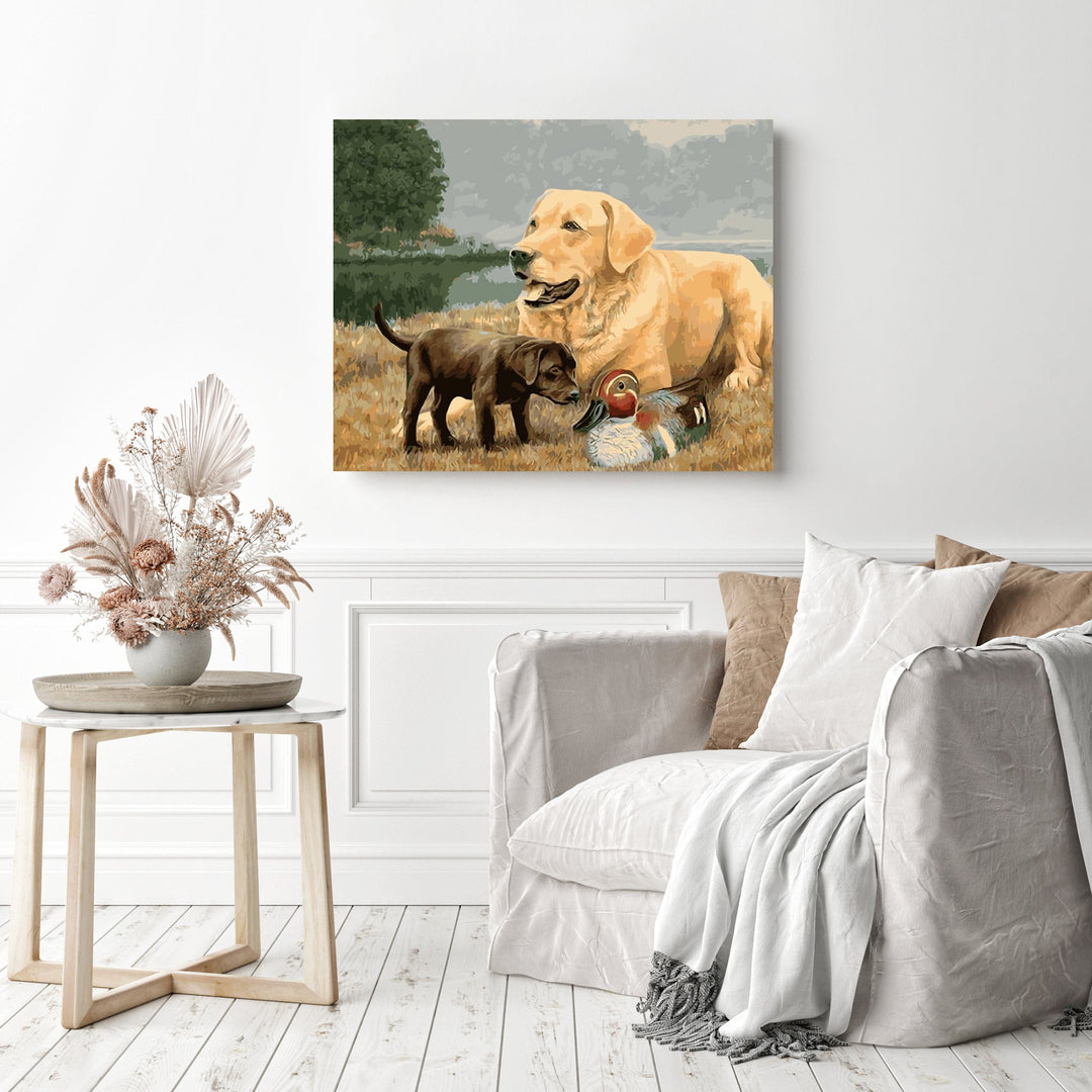 A Puppy and Her Mother | Diamond Painting