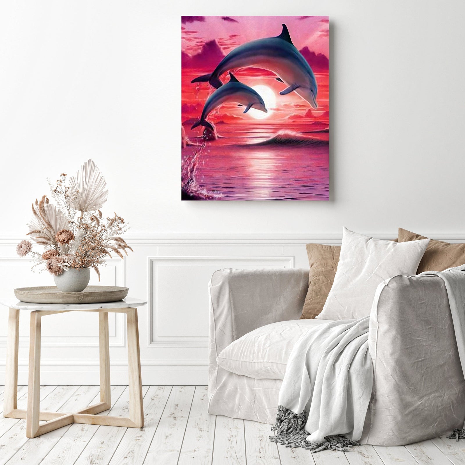 Dolphin | Diamond Painting Displayed as Home Decor