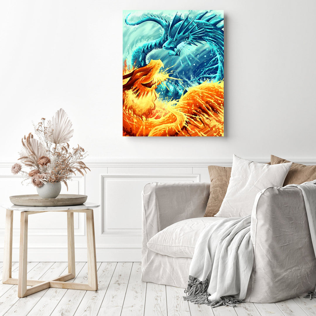 Ice Dragon and Fire Dragon | Diamond Painting