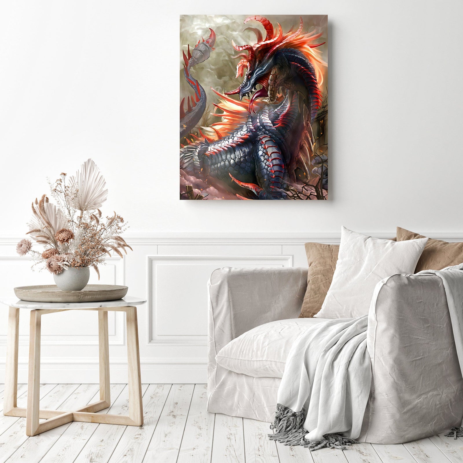 Poison Dragon | Diamond Painting Displayed as Home Decor