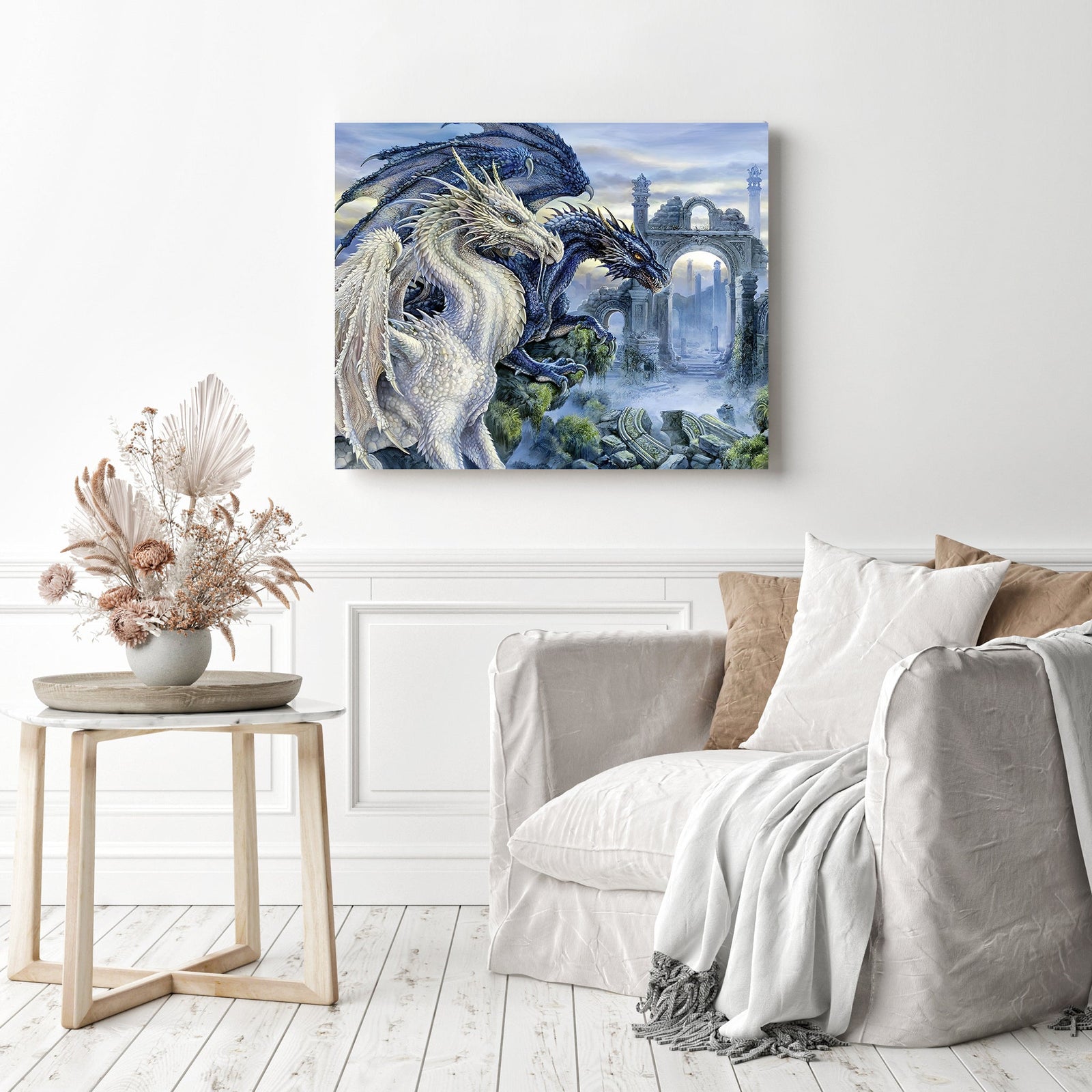 Dragons | Diamond Painting Displayed as Home Decor