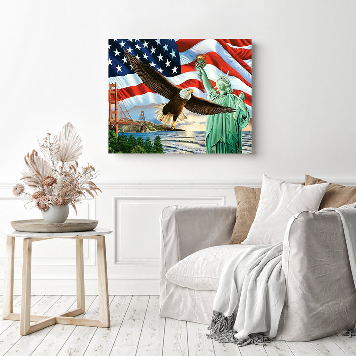 American Flag Statue of Liberty | Diamond Painting