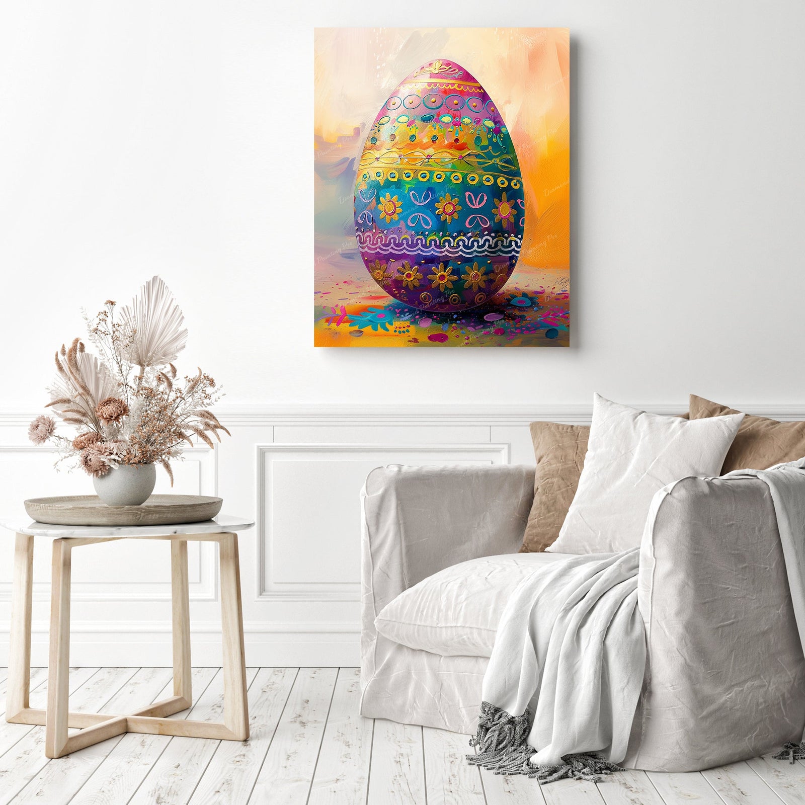 Rainbow Easter Egg | Diamond Painting Displayed as Home Decor