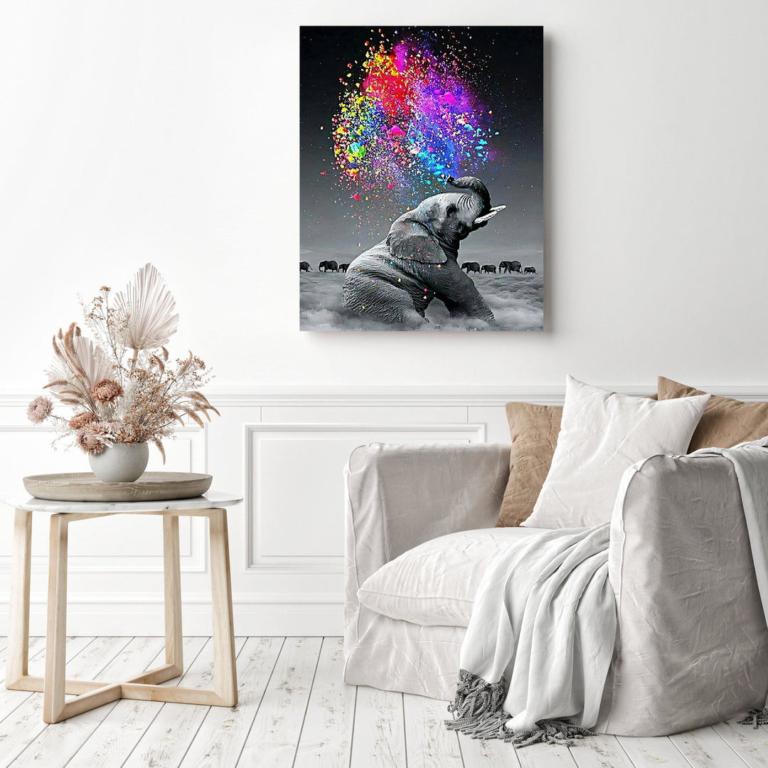 Elephant Spraying Colors | Diamond Painting