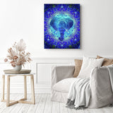 Mandalas Elephant | Diamond Painting Displayed as Home Decor