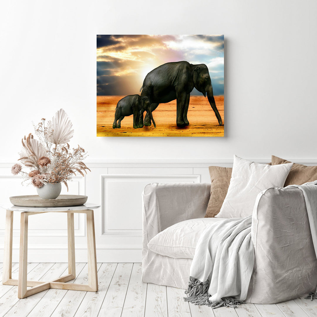 Mother and Daughter Elephant | Diamond Painting