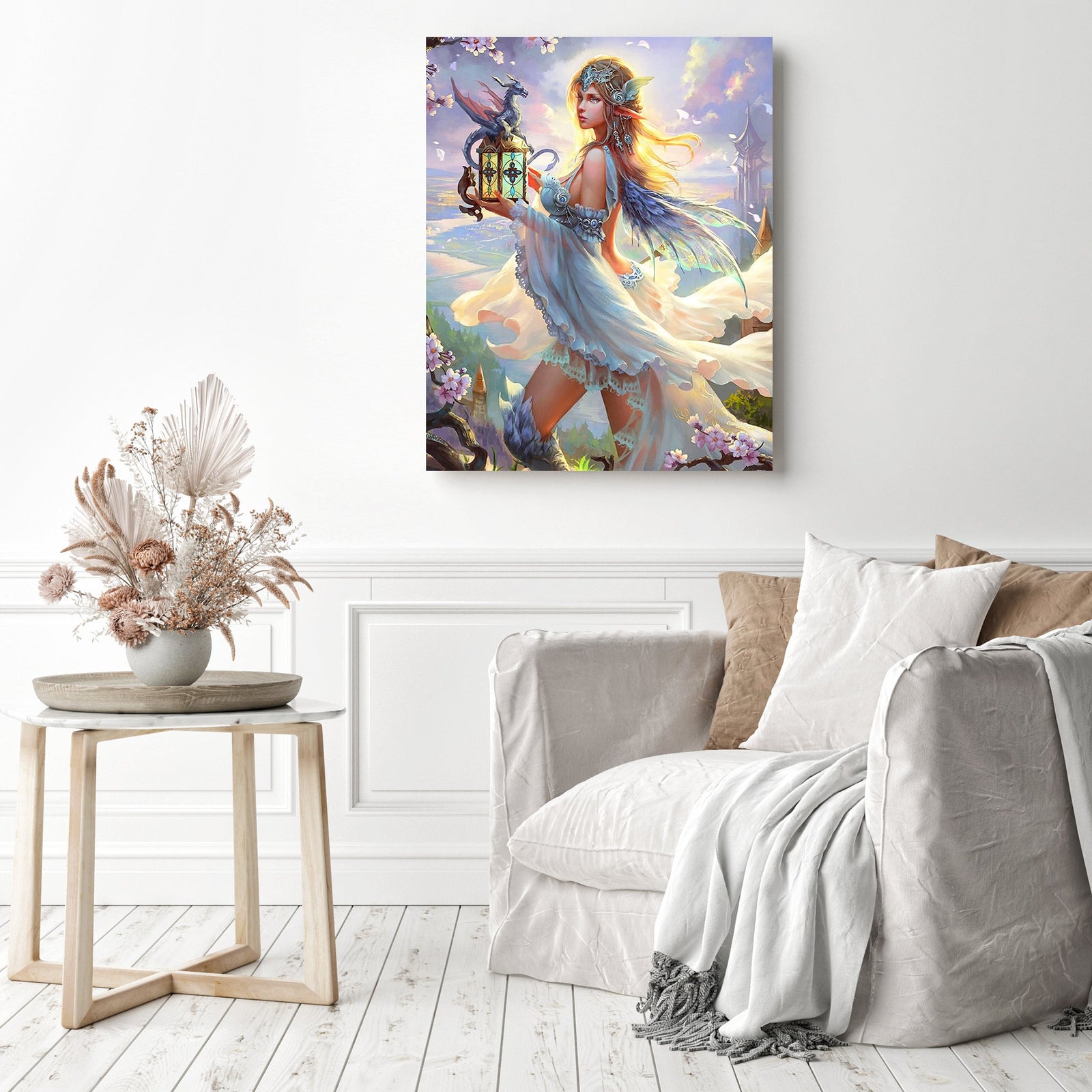 Fairies and Beasts | Diamond Painting Displayed as Home Decor