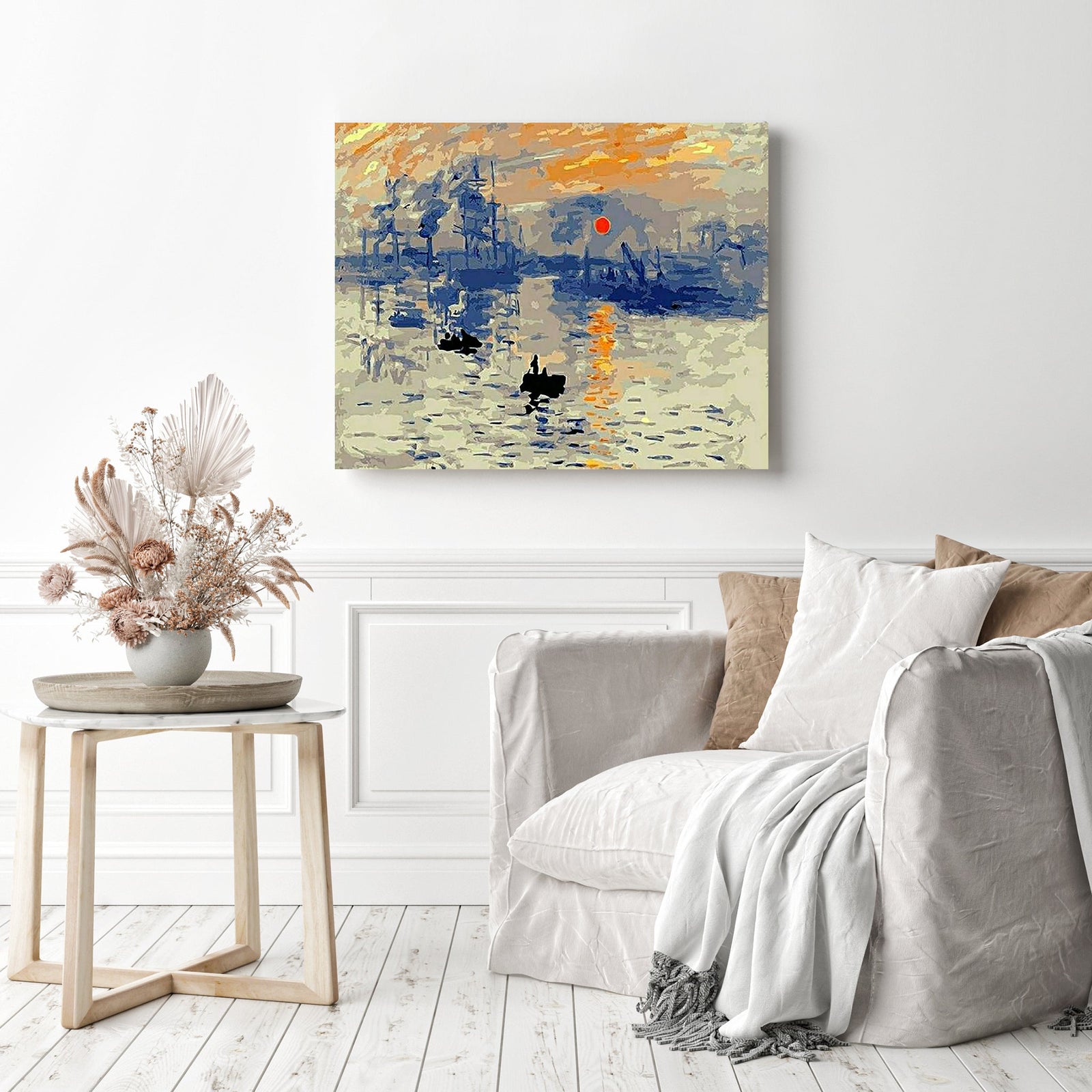 Impression Sunrise - Claude Monet | Diamond Painting Displayed as Home Decor