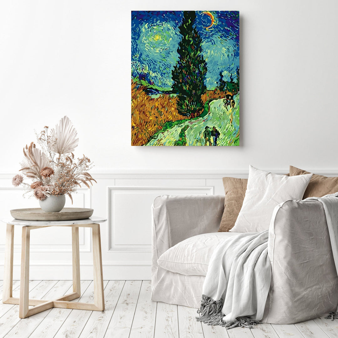 Road with Cypresses | Van Gogh | Diamond Painting