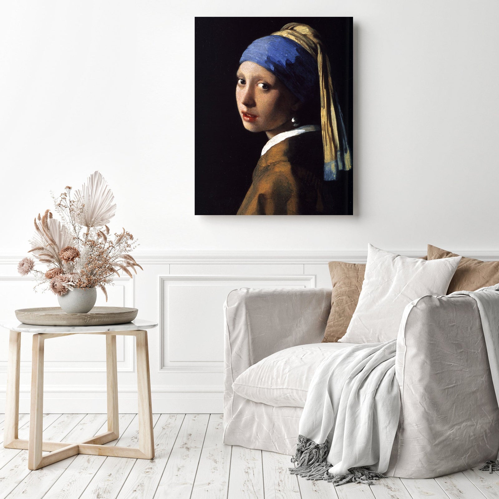 Girl with a Pearl Earring - Johannes Vermeer | Diamond Painting Displayed as Home Decor