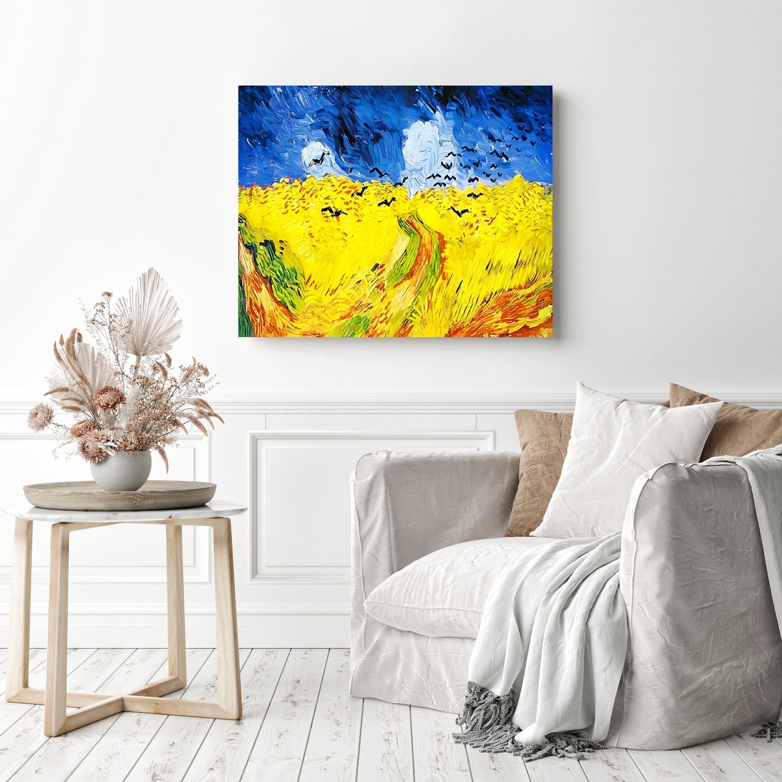 Wheatfield with Crows | Diamond Painting Displayed as Home Decor