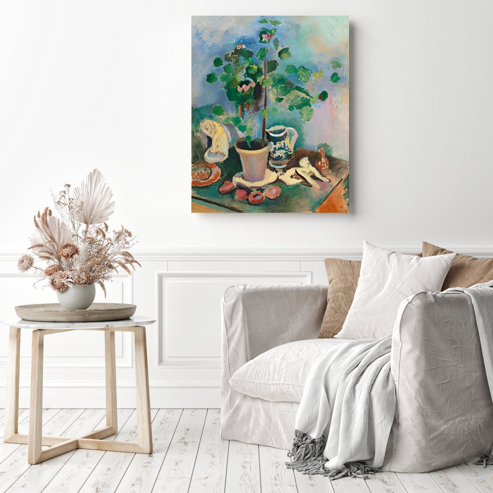 Still Life with Geranium | Diamond Painting Displayed as Home Decor