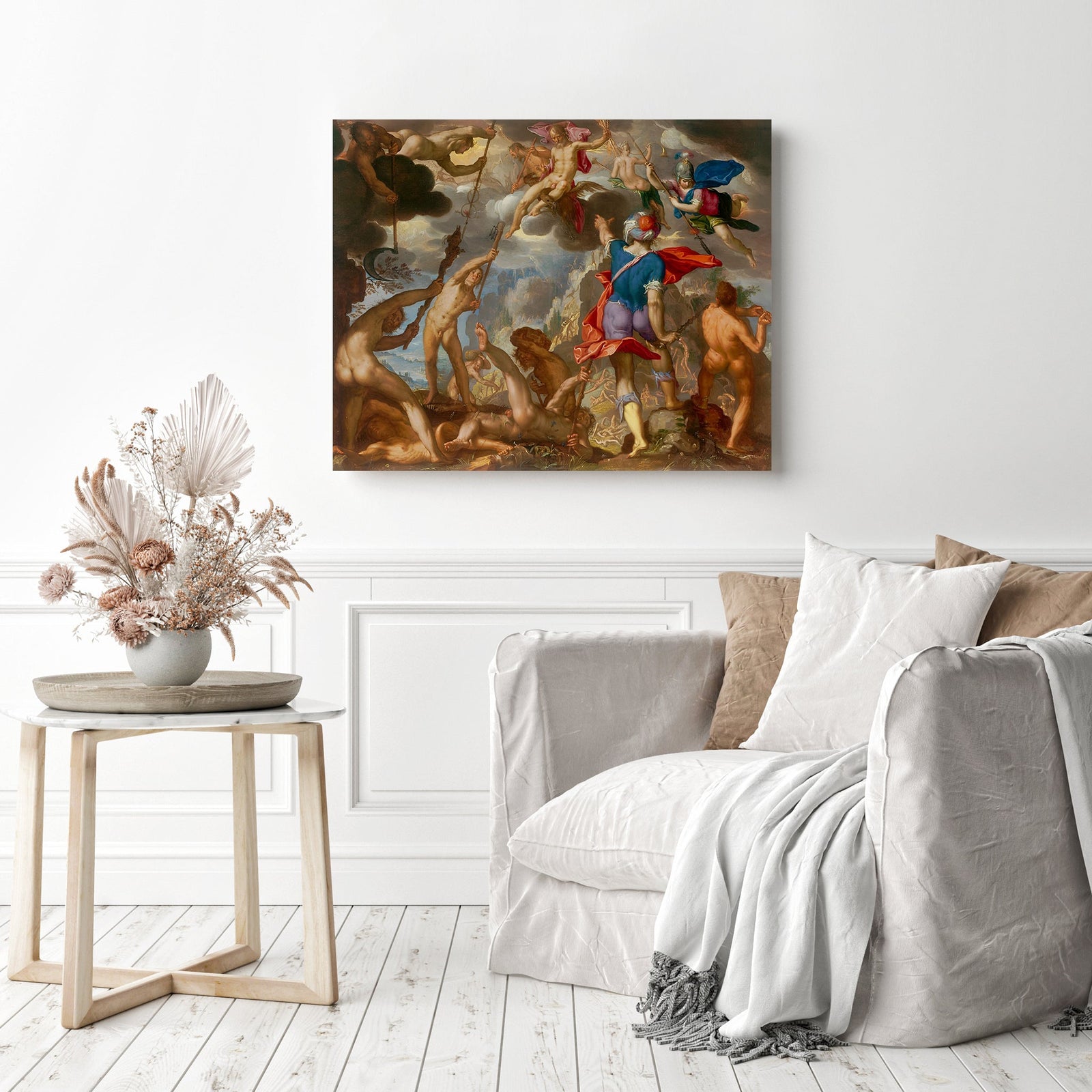 The Battle between the Gods and the Giants | Diamond Painting Displayed as Home Decor