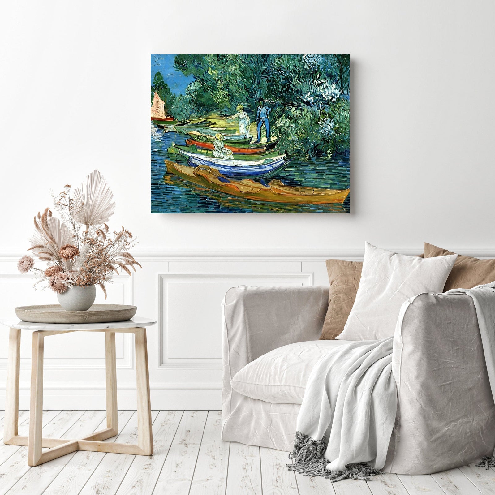 Bank of the Oise at Auvers - Vincent van Gogh | Diamond Painting Displayed as Home Decor