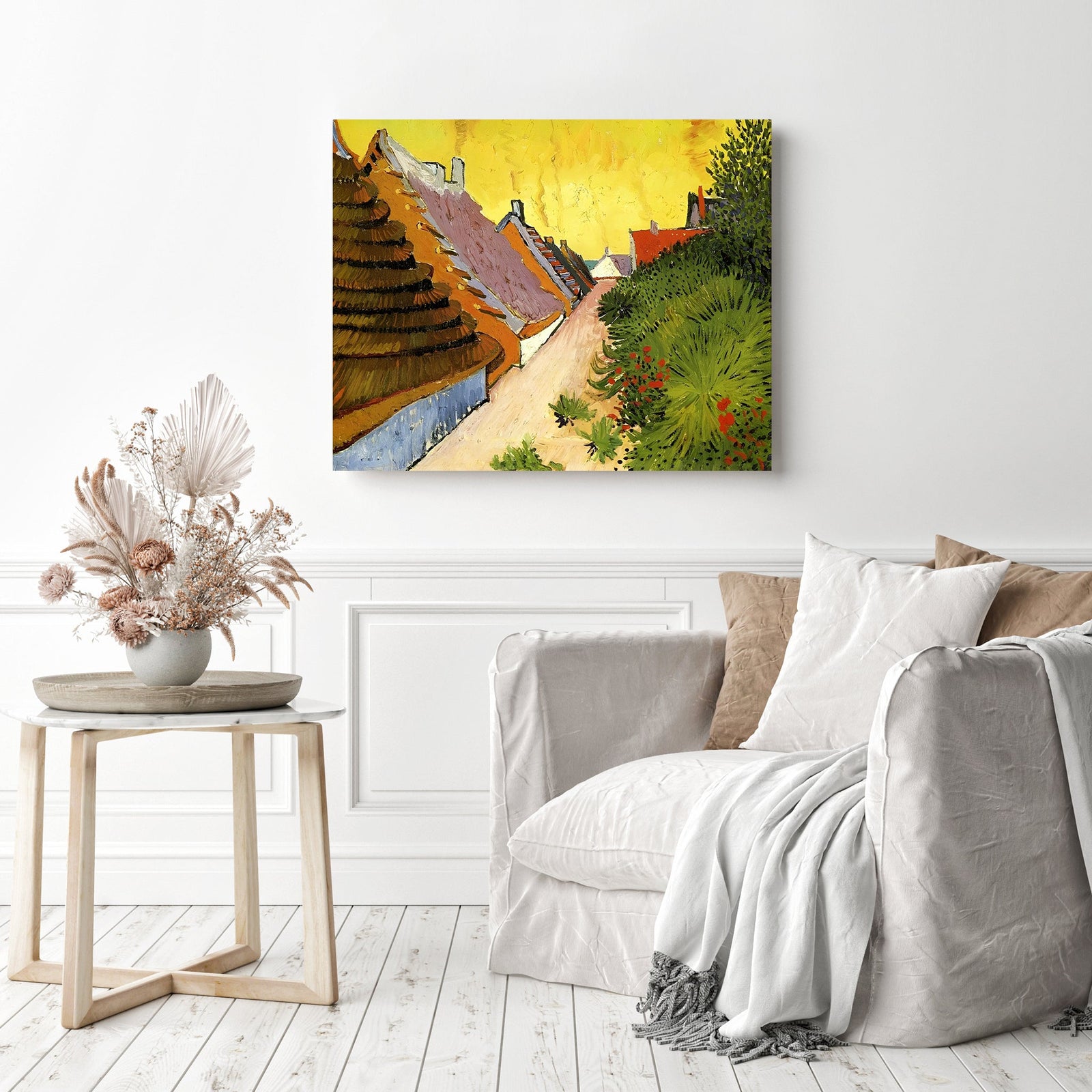 Farmhouses in Saintes Maries - Vincent Van Gogh | Diamond Painting Displayed as Home Decor