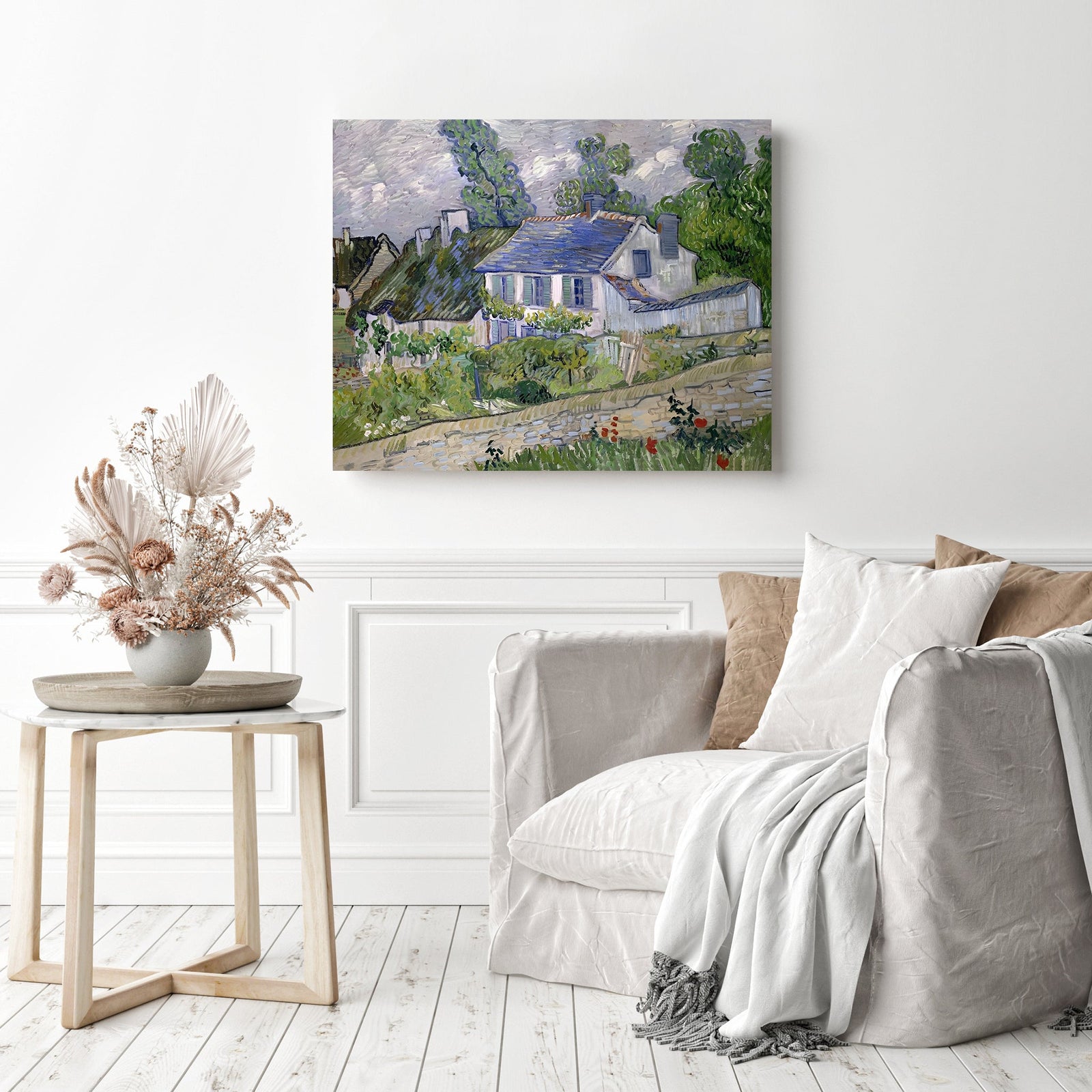 Houses at Auvers - Vincent Van Gogh | Diamond Painting Displayed as Home Decor