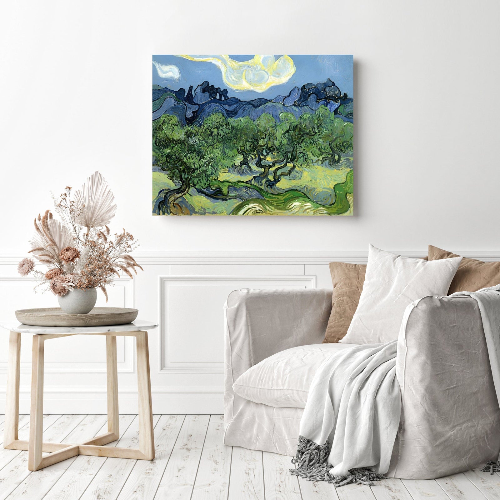 Landscape with Olive Trees - Van Gogh | Diamond Painting Displayed as Home Decor