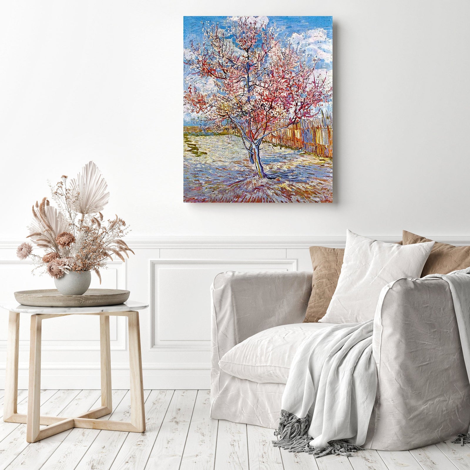 Pink Peach Trees-Vincent van Gogh | Diamond Painting Displayed as Home Decor