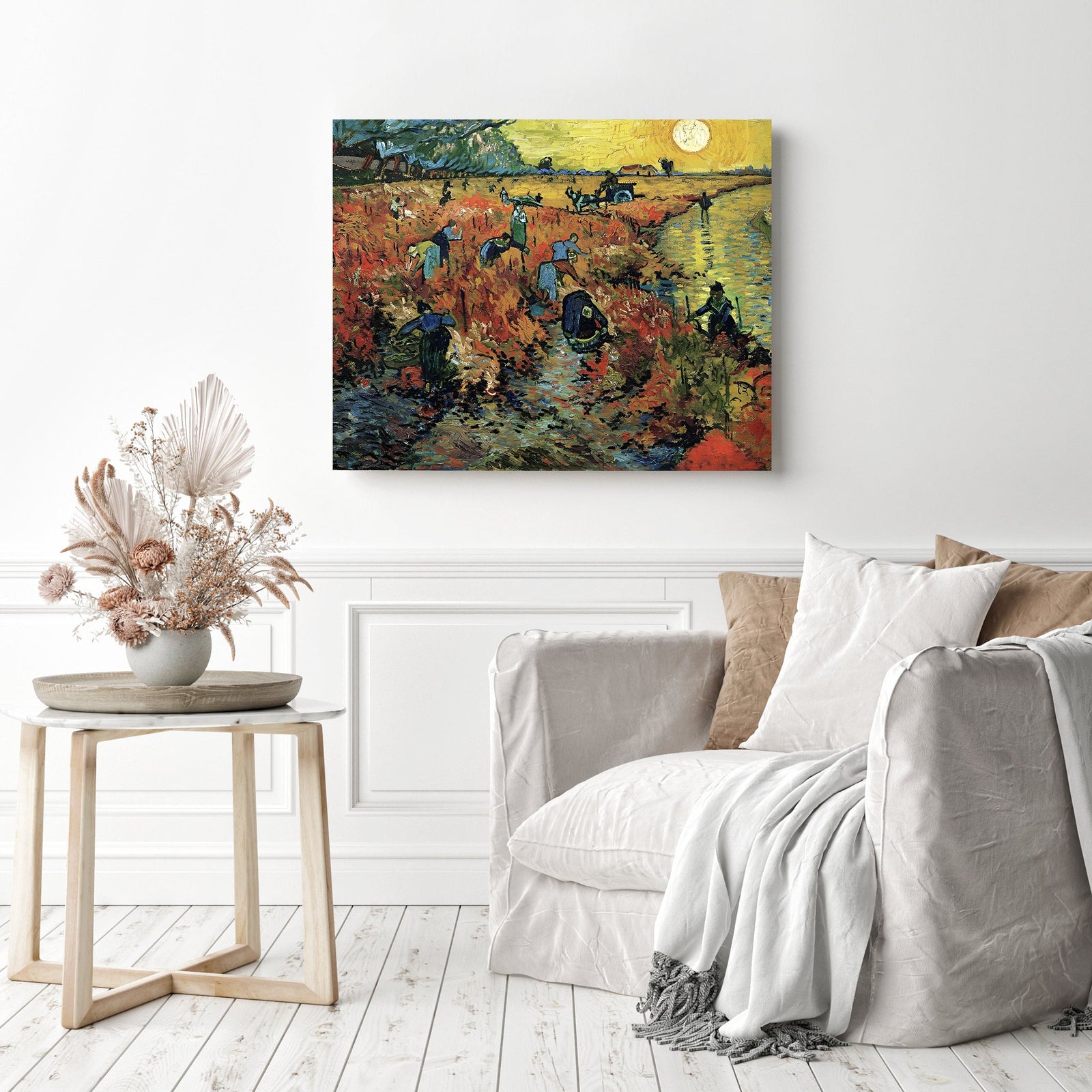 Red Vineyards near Arles-Vincent van Gogh | Diamond Painting Displayed as Home Decor