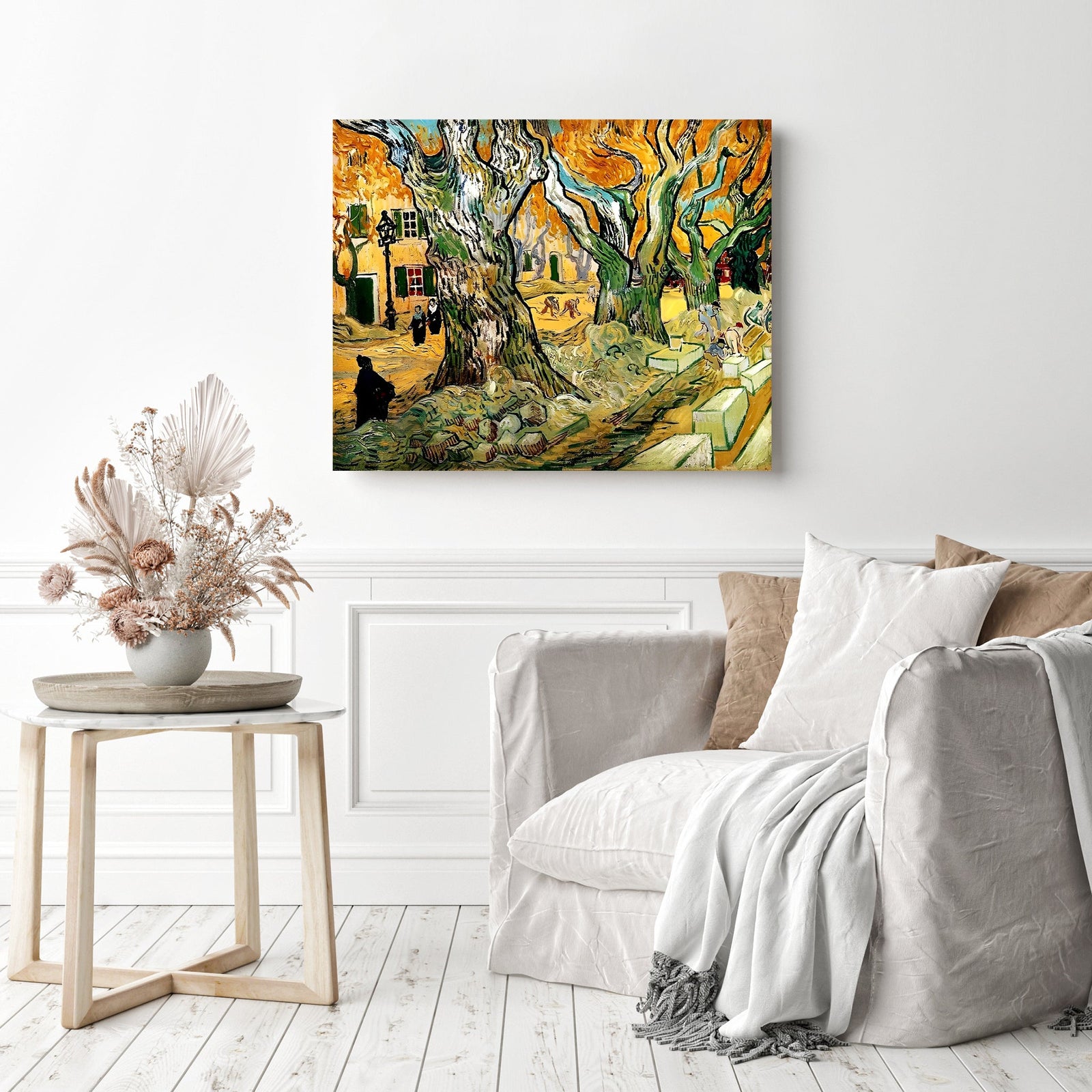 Road Works at Saint Remy - Vincent van Gogh | Diamond Painting Displayed as Home Decor