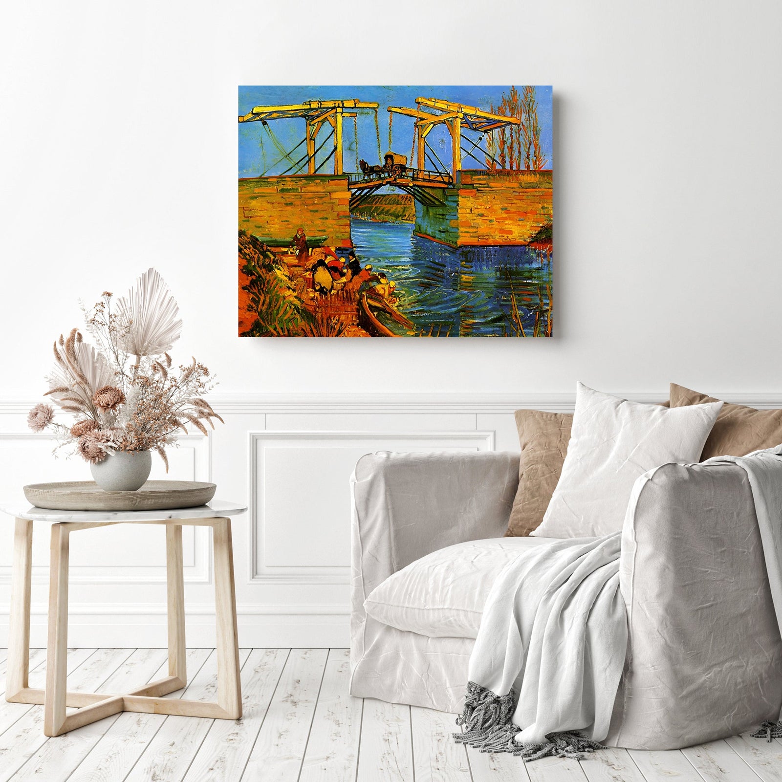 The Langlois Bridge at Arles-Vincent van Gogh | Diamond Painting Displayed as Home Decor