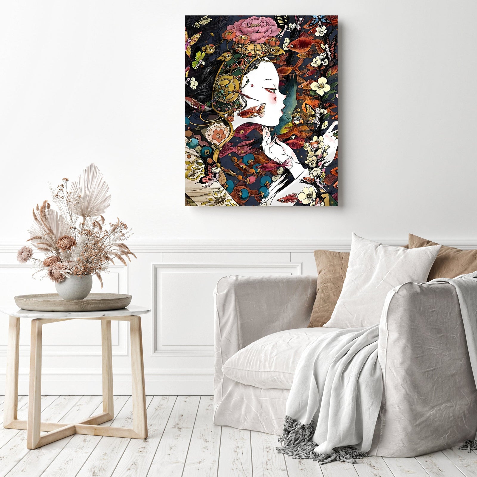 Japanese Cartoon Girl | Diamond Painting Displayed as Home Decor