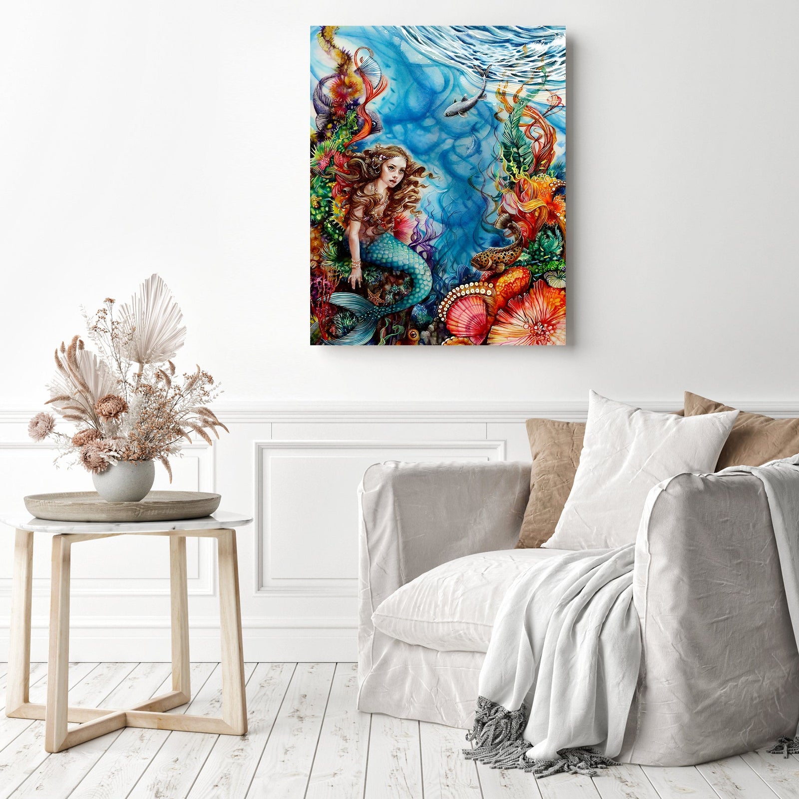 Mermaid | Diamond Painting Displayed as Home Decor