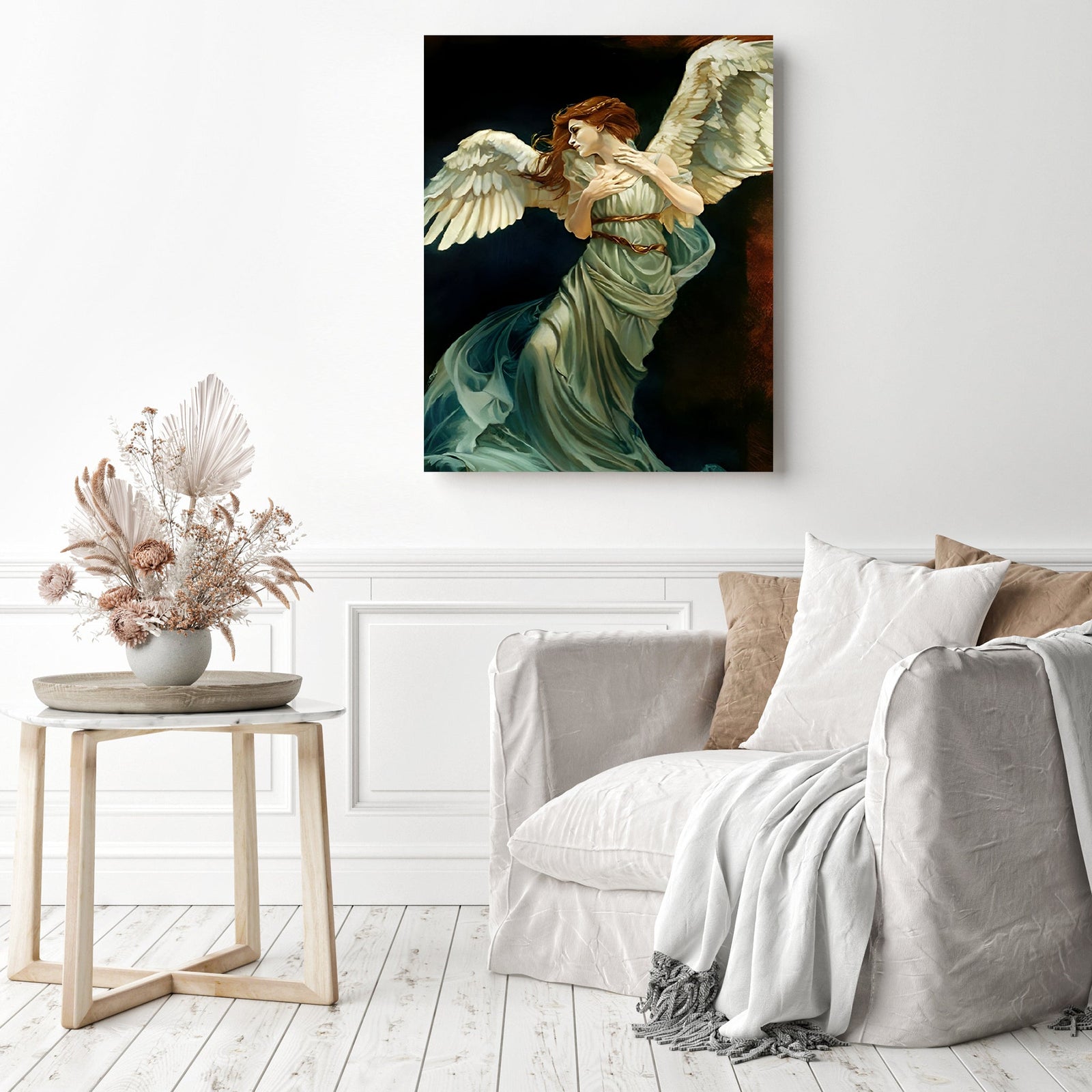 European Angel Beauty | Diamond Painting Displayed as Home Decor