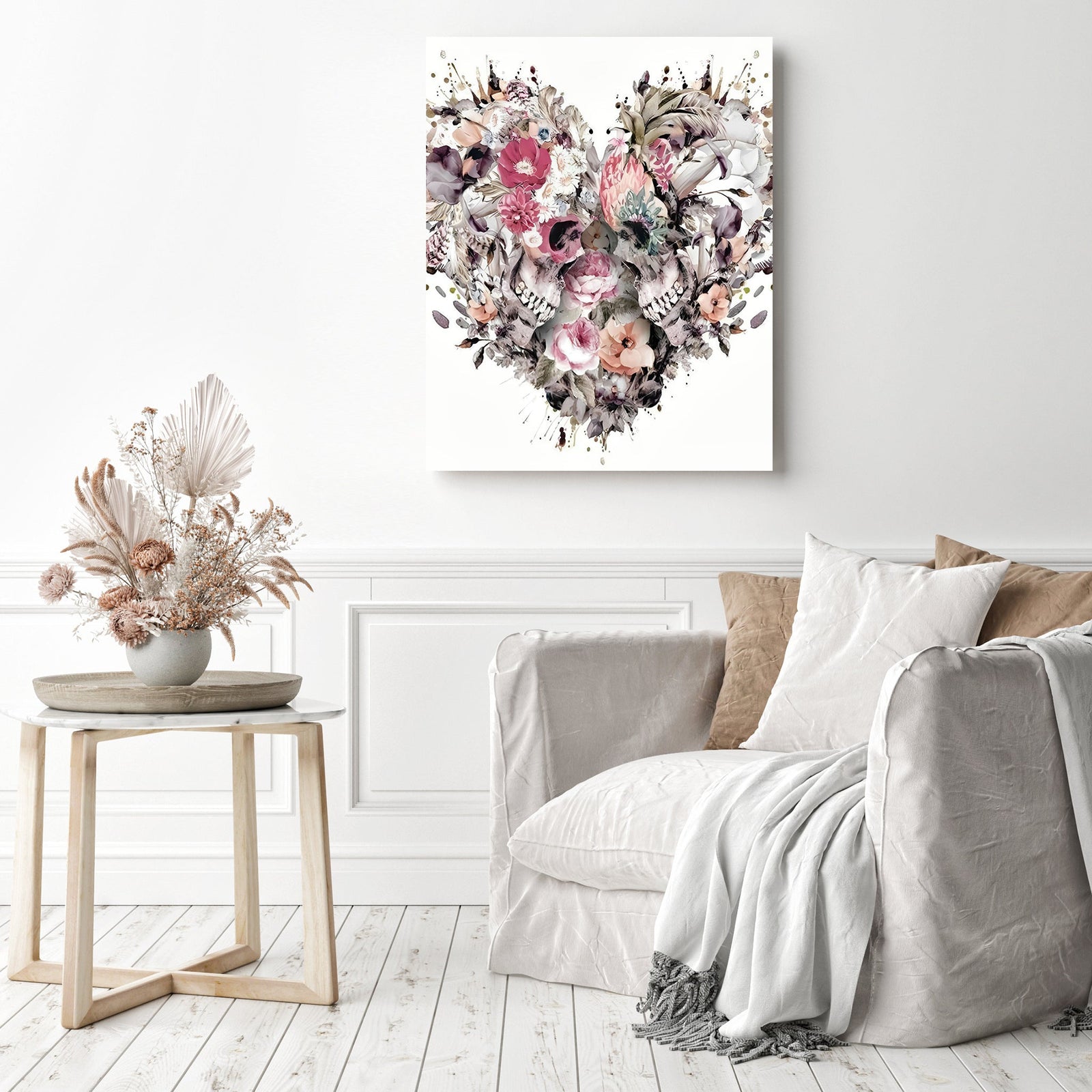 Love and Death | Diamond Painting Displayed as Home Decor