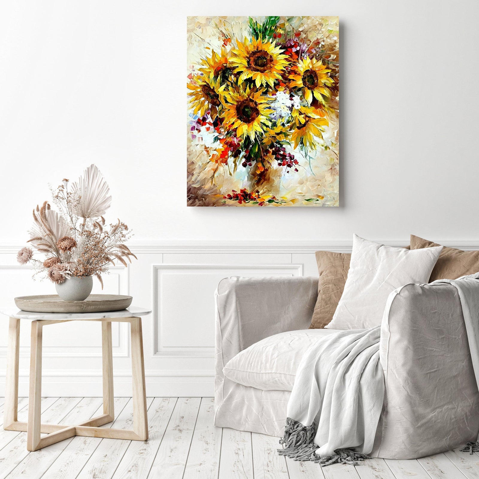 Bright Sunflower Vase | Diamond Painting Displayed as Home Decor