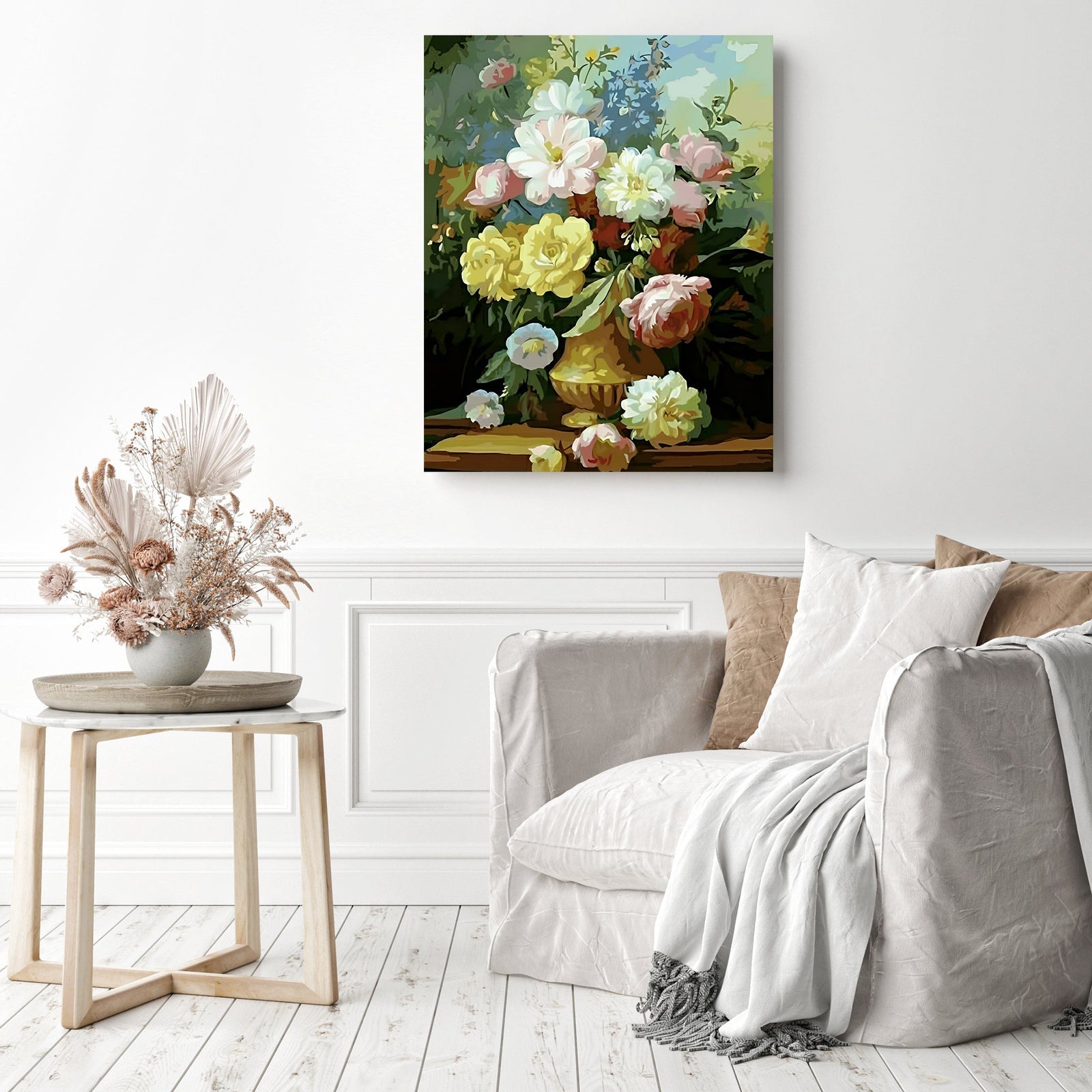 Daisies Bouquet | Diamond Painting Displayed as Home Decor