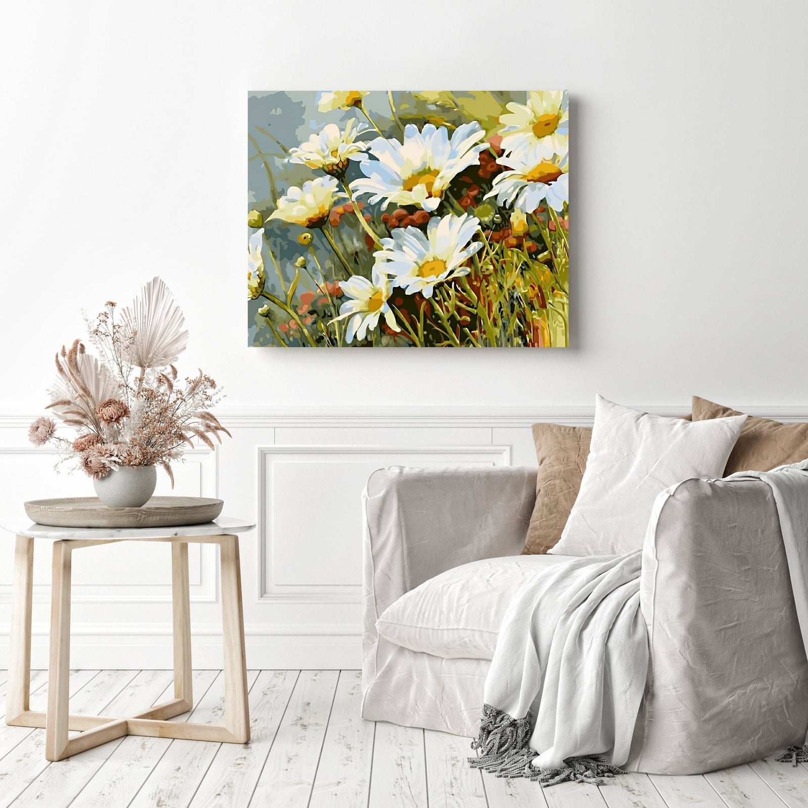 Wild Daisies | Diamond Painting Displayed as Home Decor