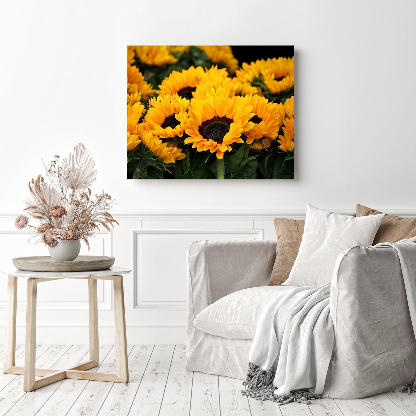 Sunflower Field | Diamond Painting Displayed as Home Decor