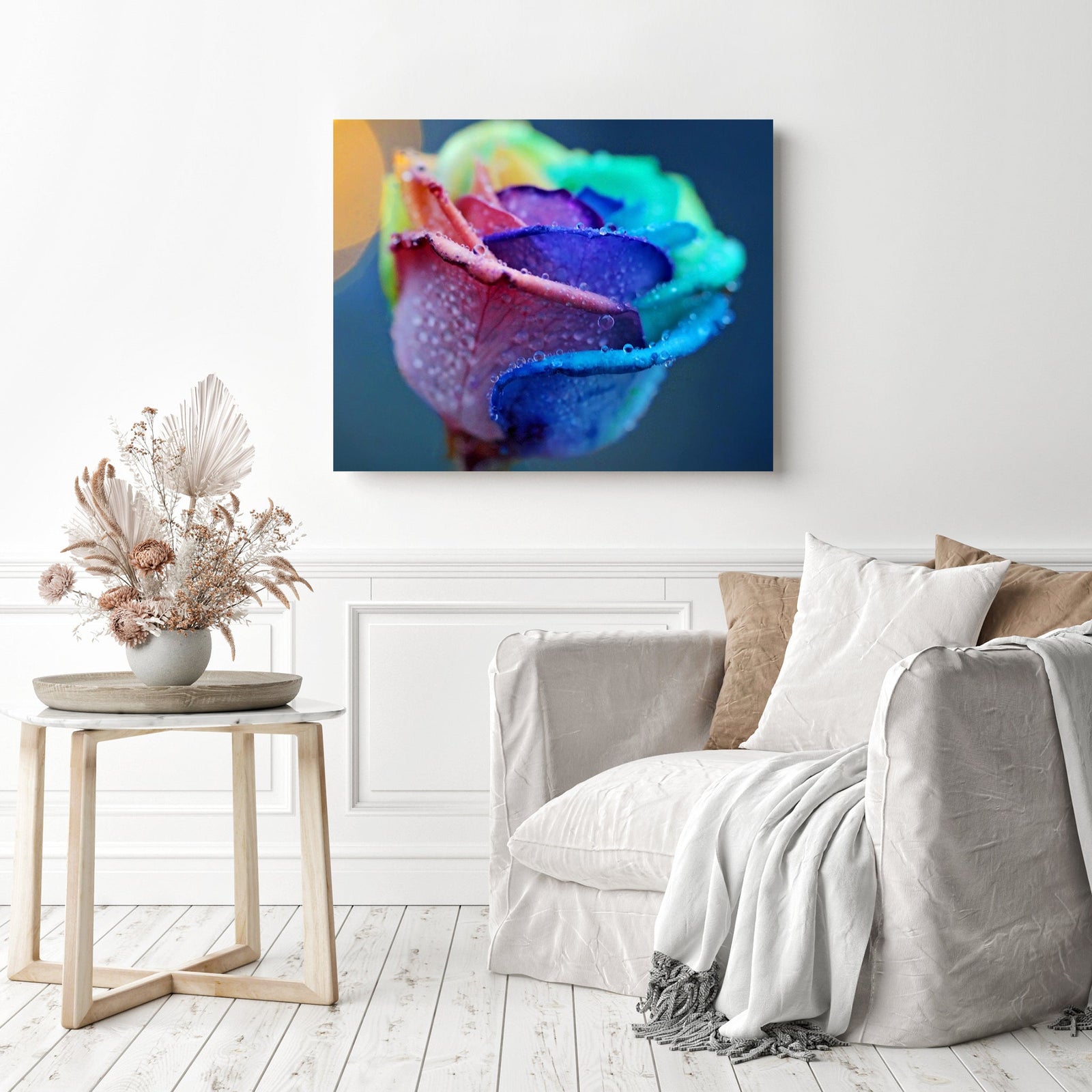 Colorful Rose | Diamond Painting Displayed as Home Decor