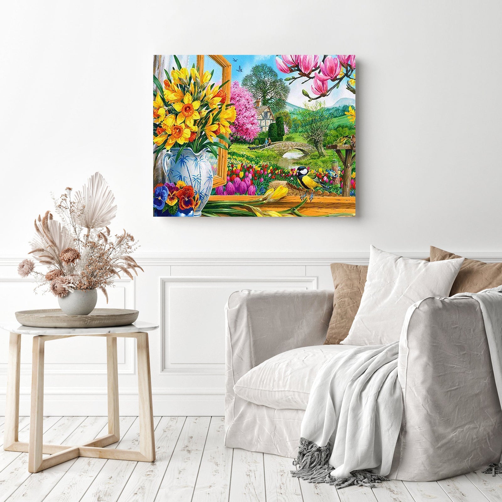 Flowers in spring | Diamond Painting Displayed as Home Decor