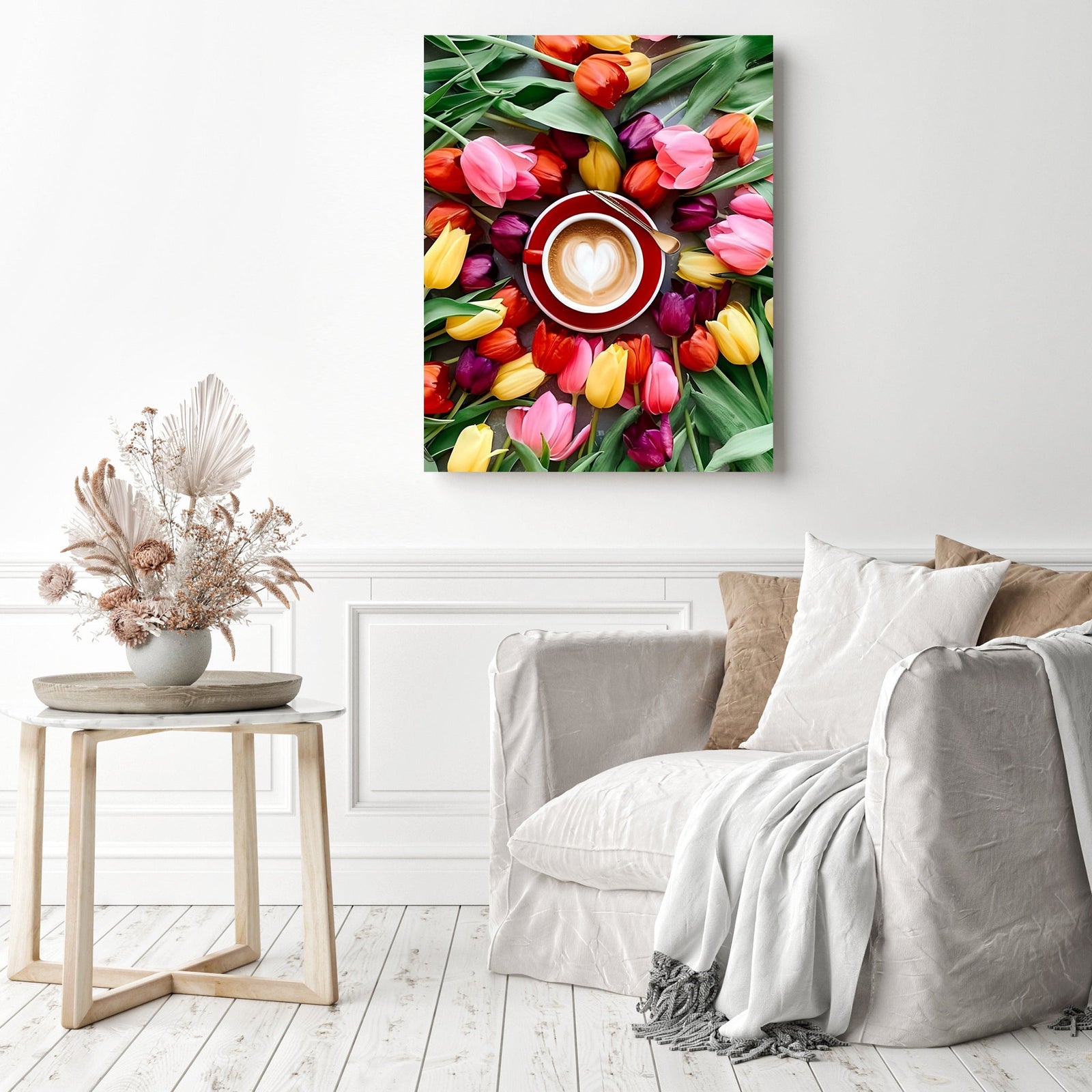 Inlay Bright Tulips | Diamond Painting Displayed as Home Decor