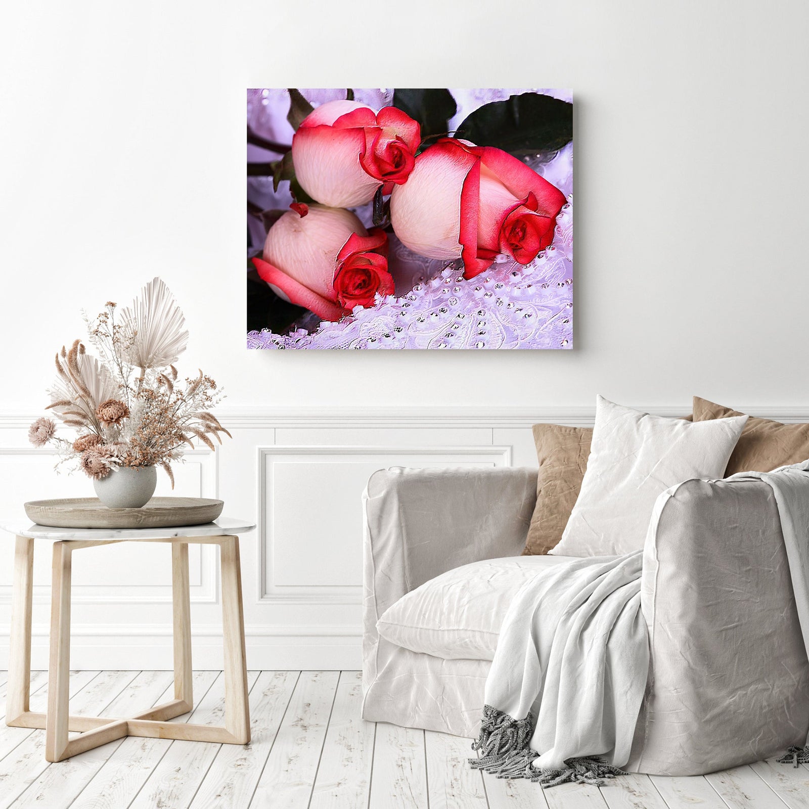 Love Rose | Diamond Painting Displayed as Home Decor