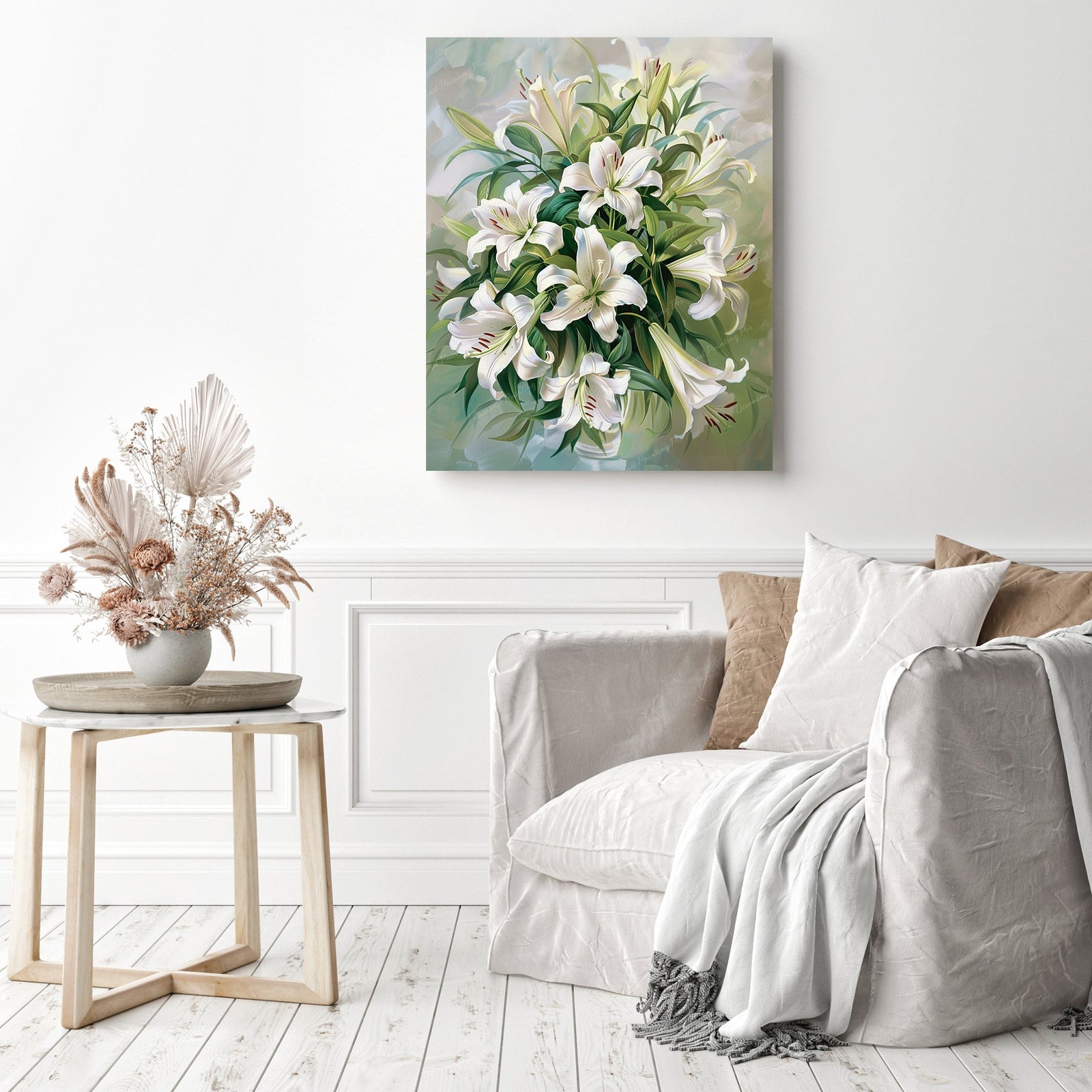 Easter Lily | Diamond Painting Displayed as Home Decor