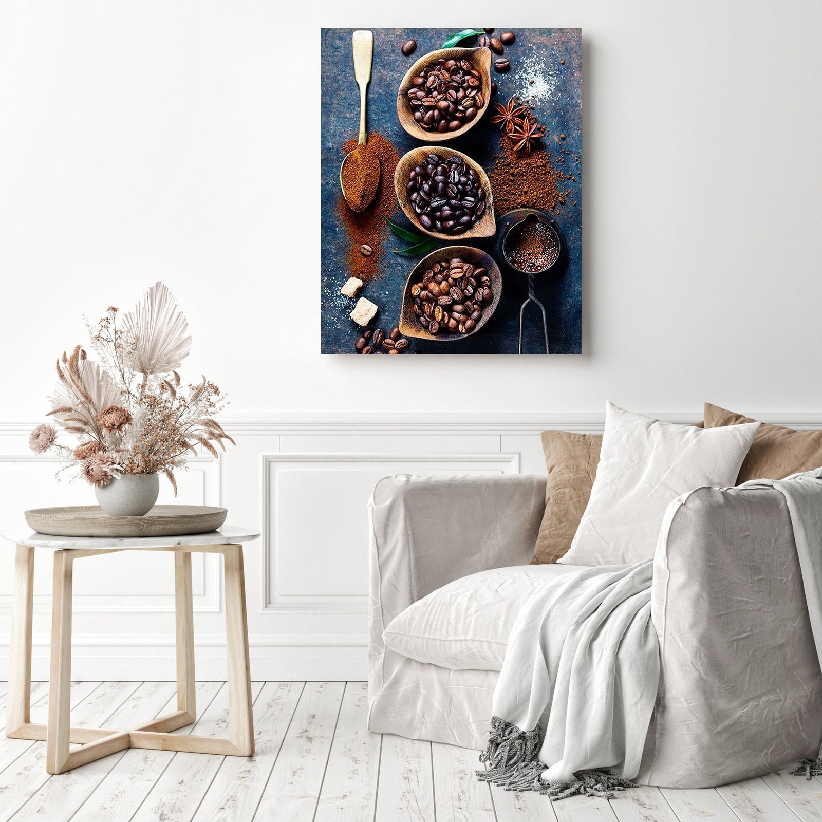 Coffee Beans | Diamond Painting Displayed as Home Decor