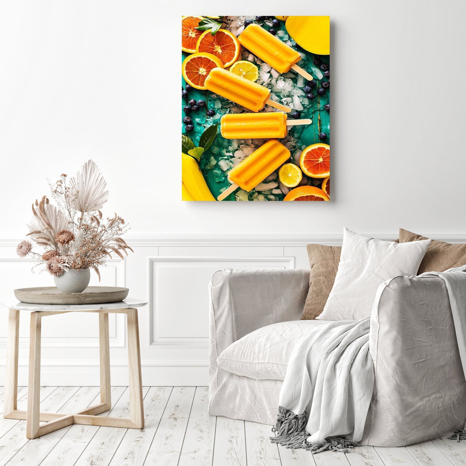 Orange Ice Cream | Diamond Painting Displayed as Home Decor