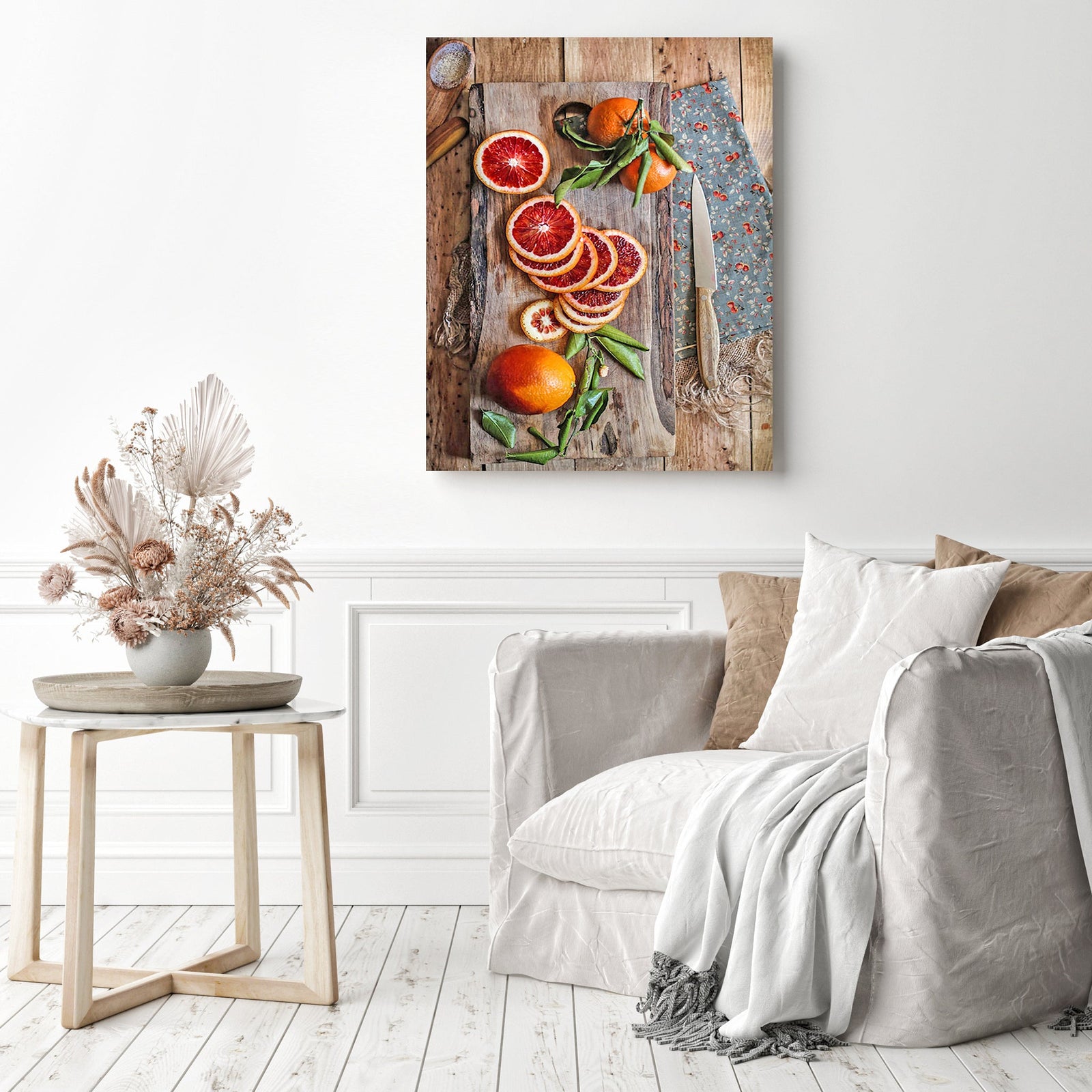 Orange Fruit Still Life | Diamond Painting Displayed as Home Decor