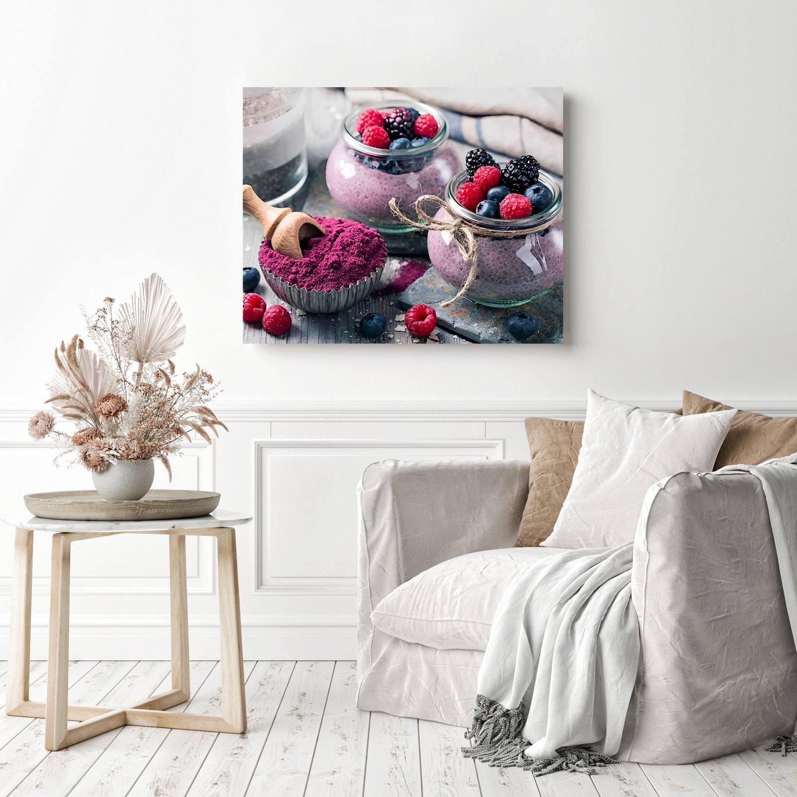 Chia Seeds & Acai Pudding | Diamond Painting Displayed as Home Decor